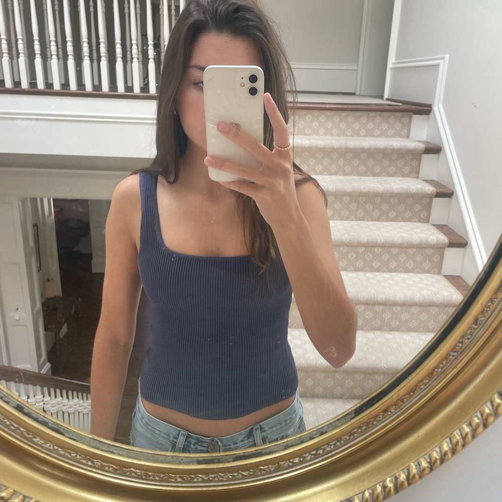 Aritzia Babaton Deep Blue Ribbed Tank Top - Picture 3 of 3